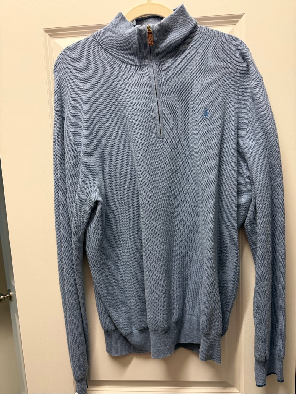 Ralph Lauren Sky Blue Quarter-Zip Cotton Pullover